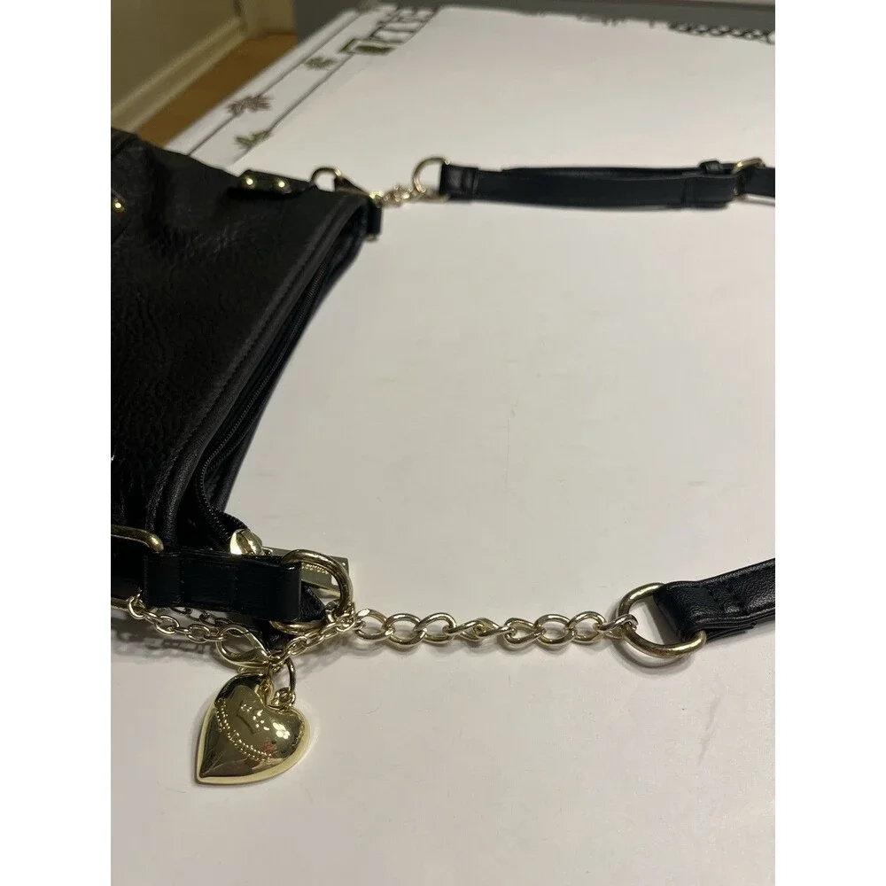 Juicy Couture Black Rhinestone Blingy Handbag Shoulder Purse Crossbody